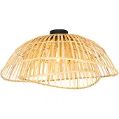 QAZQA Plafonnier oriental noir avec bambou naturel 62 cm - Pua