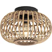 QAZQA Plafonnier intelligent noir avec bambou incl. WiFi G95 - Amira