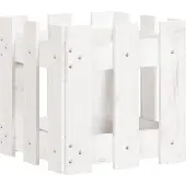 vidaXL Jardinière avec design de clôture blanc 30x30x30 cm pin massif