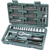 BRÜDER MANNESMANN GREEN LINE M29166 Jeu de douilles et d'embouts 130 pièces
