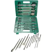 BRÜDER MANNESMANN GREEN LINE M12588 Jeu de forets et burins SDS-PLUS, 13 pièces