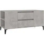 vidaXL Armoire TV gris béton 102x44,5x50 cm Bois composite