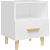 vidaXL Table de chevet Blanc 40x35x47 cm
