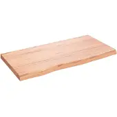vidaXL Dessus de table marron clair bois chêne massif traité