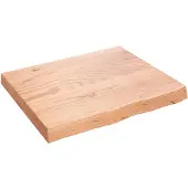 vidaXL Dessus de table marron clair bois chêne massif traité