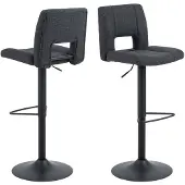 Ebuy24 Sylvia tabouret de bar tissu gris.