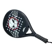 No Fear Raquette de Padel pour débutants 350 à 370 GR Forme en goutte d'eau à équilibre moyen 47 x 25 x 3,6 CM Lame en fibre de verre et polyéthylène Noir