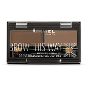 Rimmel Brow This Way (Kit Poudre) 2,4 g - Teinte : 002 Châtain Moyen
