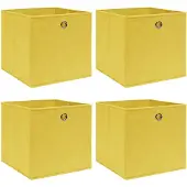 vidaXL Boîtes de rangement 4 pcs. Jaune 32x32x32 cm Tissu