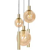 Steinhauer Lampe suspendue Vide Bollique or avec verre ambré