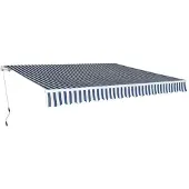 vidaXL Store banne 400 cm bleu/blanc
