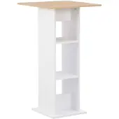 vidaXL Table de bar blanc et chêne Sonoma 60x60x110 cm