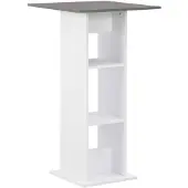 vidaXL Table de bar blanc et gris anthracite 60x60x110 cm