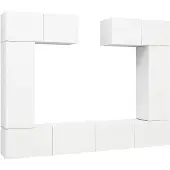 vidaXL 6 Piece TV Cabinet Set White Engineered Wood