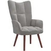 vidaXL Fauteuil relax gris clair velours
