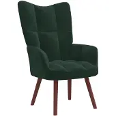 vidaXL Fauteuil relax vert foncé velours