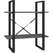 vidaXL Bibliothèque à 2 niveaux Gris 60x30x70 cm Bois de pin massif