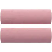 vidaXL Coussins décoratifs 2 pcs Rose Ø15x50 cm Velours