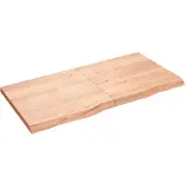 vidaXL Dessus de table marron clair bois chêne massif traité
