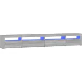 vidaXL Armoire TV avec lampes LED Gris Sonoma 270x35x40 cm