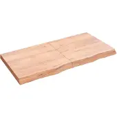 vidaXL Dessus de table marron clair bois chêne massif traité