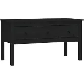vidaXL Table basse noire 102x49x55 cm pin massif