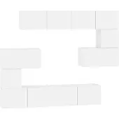 vidaXL Meuble TV mural blanc en bois composite