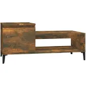 vidaXL Table basse chêne fumé 100x50x45 cm bois composite