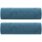 vidaXL Coussins décoratifs lot de 2 Bleu Ø15x50 cm Velours