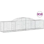 vidaXL Gabions avec arc surélevé 10 pcs. 300x50x60/80 cm Fer galvanisé