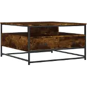 vidaXL Table basse chêne fumé 80x80x45 cm bois composite