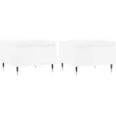 vidaXL Tables basses 2 pcs. Blanc 50x46x35 cm Bois composite