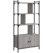 vidaXL Bibliothèque avec portes sonoma gris 76,5x30x154,5 cm