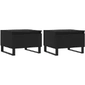 vidaXL Tables basses 2 pièces noir 50x46x35 cm bois composite
