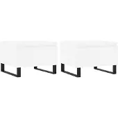 vidaXL Tables basses 2 pcs. Blanc 50x46x35 cm Bois composite
