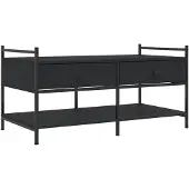 vidaXL Table basse noire 99x50x50 cm bois composite