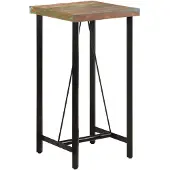 vidaXL Table de bar 55x55x107 cm Vieux bois massif et fer