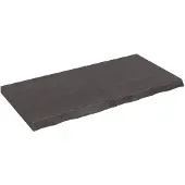 vidaXL Dessus de table marron foncé bois chêne massif traité