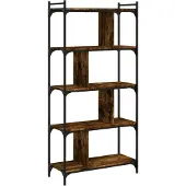 vidaXL Bibliothèque 5 niveaux chêne fumé 76x32x158cm bois d'ingénierie