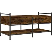vidaXL Table basse chêne fumé 99x50x50 cm bois composite