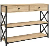 vidaXL Table console chêne sonoma 100x28x75 cm bois d'ingénierie