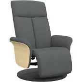 vidaXL Fauteuil relax avec repose-pieds Tissu gris foncé