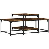 vidaXL Table basse chêne fumé 102x60x45 cm bois composite