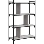 vidaXL Bibliothèque à 4 niveaux sonoma gris 76x32x123 cm