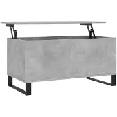 vidaXL Table basse gris béton 90x44,5x45 cm Bois composite