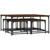 vidaXL Tables d'ensemble 5 pcs. Chêne fumé Bois composite