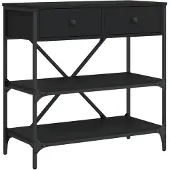 vidaXL Table console noir 75x34,5x75 cm bois d'ingénierie