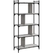 vidaXL Bibliothèque 5 niveaux sonoma gris 76x32x158 cm