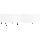 vidaXL Tables basses 2 pcs. Blanc brillant 50x46x35 cm Bois composite