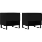 vidaXL Tables basses 2 pièces noir 50x46x50 cm bois composite